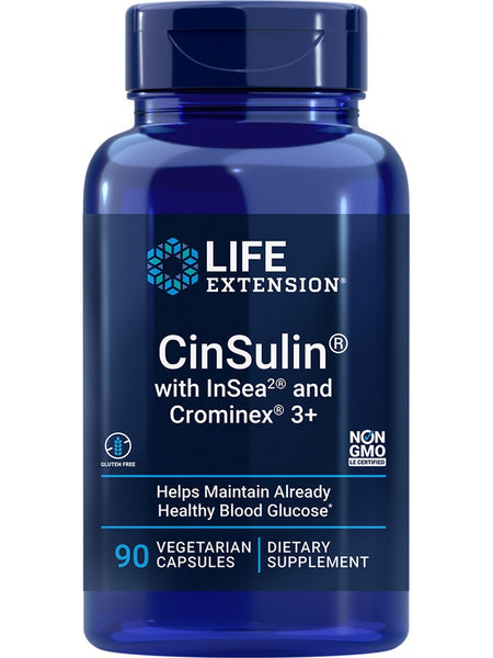 Life Extension, CinSulin® with InSea2® and Crominex® 3+, 90 vegetarian capsules