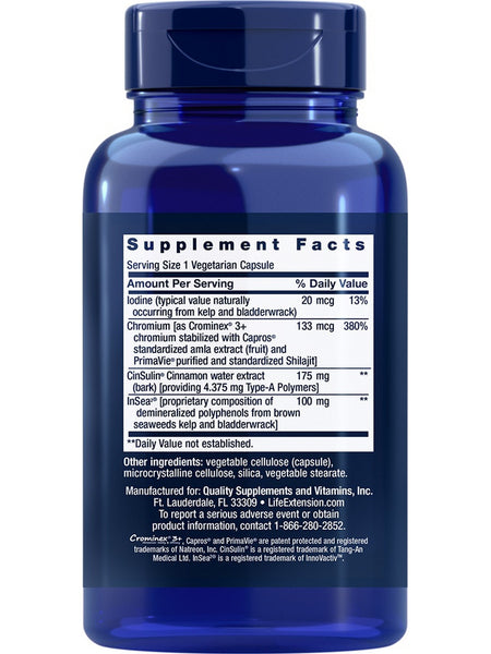Life Extension, CinSulin® with InSea2® and Crominex® 3+, 90 vegetarian capsules
