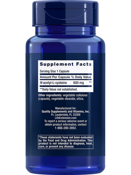 Life Extension, N-Acetyl-L-Cysteine, 600 mg, 60 capsules