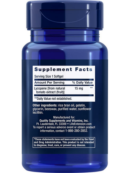 Life Extension, Mega Lycopene, 15 mg, 90 softgels