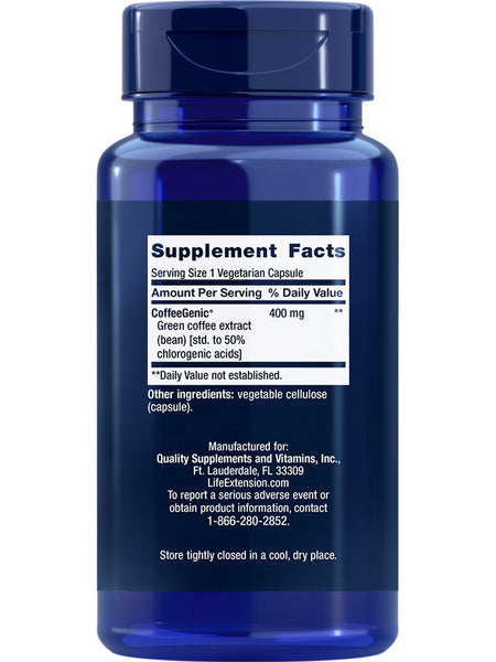 Life Extension, CoffeeGenic® Green Coffee Extract, 400 mg, 90 vegetarian capsules