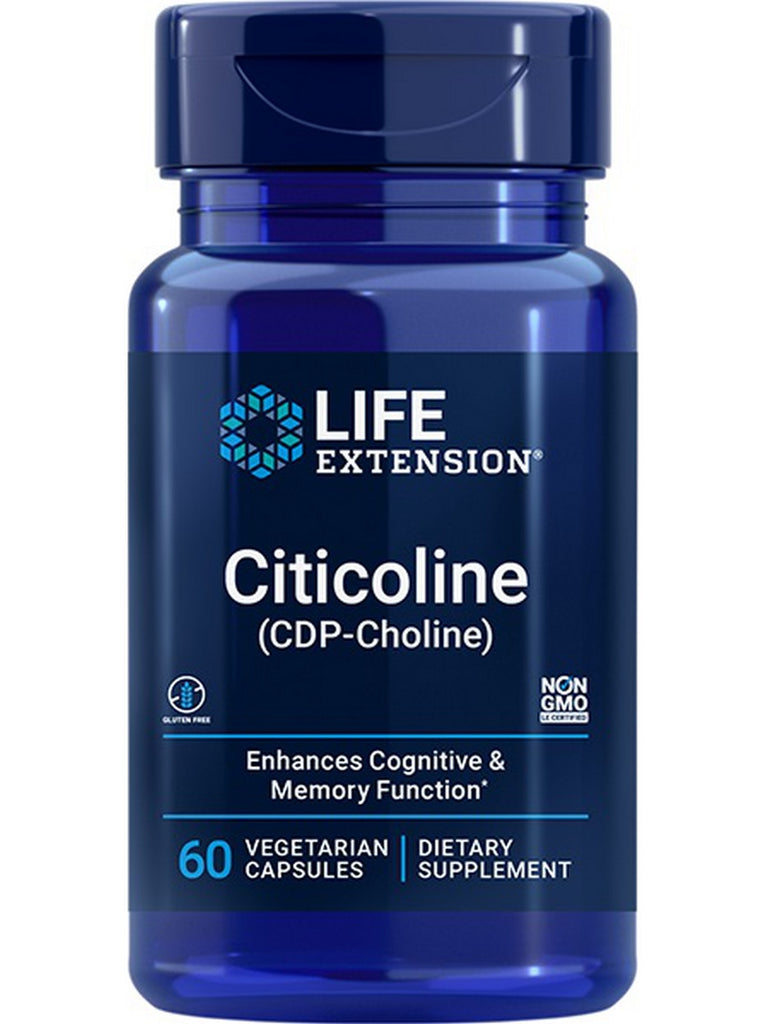 Life Extension, Citicoline (CDP-Choline), 60 vegetarian capsules