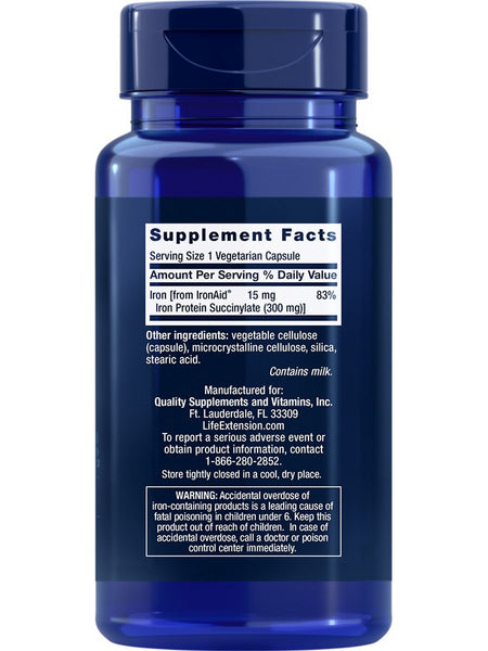 Life Extension, Iron Protein Plus, 300 mg, 100 vegetarian capsules