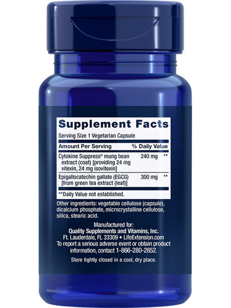 Life Extension, Cytokine Suppress® with EGCG, 30 vegetarian capsules
