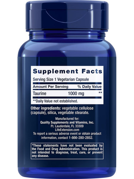 Life Extension, Taurine, 1000 mg, 90 vegetarian capsules