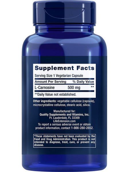 Life Extension, Carnosine, 500 mg, 60 vegetarian capsules