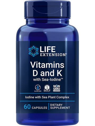 Life Extension, Vitamins D and K with Sea-Iodine™, 60 capsules