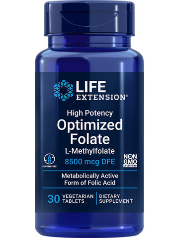 Life Extension, High Potency Optimized Folate, 8500 mcg DFE, 30 vegetarian tablets
