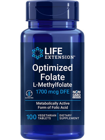 Life Extension, Optimized Folate L-Methylfolate, 1700 mcg DFE, 100 vegetarian tablets