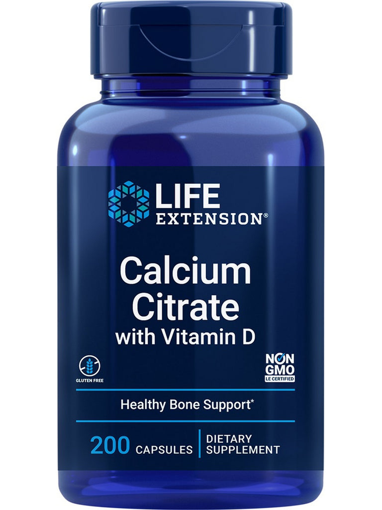 Life Extension, Calcium Citrate with Vitamin D, 200 capsules