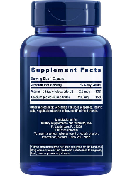 Life Extension, Calcium Citrate with Vitamin D, 200 capsules