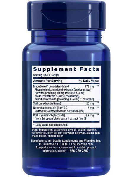 Life Extension, MacuGuard® Ocular Support with Saffron & Astaxanthin, 60 softgels