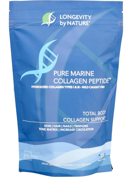 Longevity by Nature, Pure Marine Collagen Peptide, Collagen Type I & III, 7.1 oz
