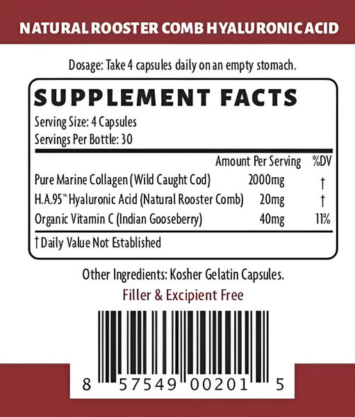 Longevity by Nature, Pure Marine Collagen Peptide, Collagen Type I & III, 120 Capsules