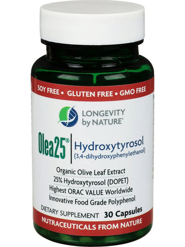 Longevity by Nature, Olea25 Hydroxytyrosol, 30 Capsules