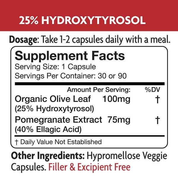 Longevity by Nature, Olea25 Hydroxytyrosol, 30 Capsules