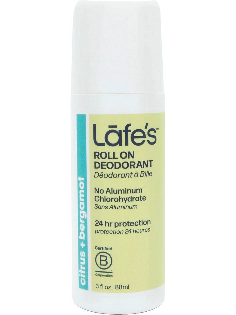 Lafe's Natural BodyCare, Lafe's Roll-On Citrus + Bergamot, 3 oz