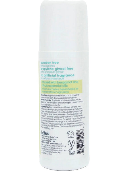 Lafe's Natural BodyCare, Lafe's Roll-On Citrus + Bergamot, 3 oz