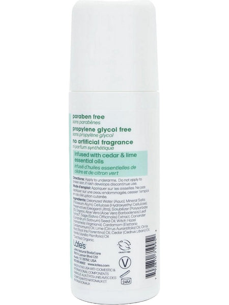 Lafe's Natural BodyCare, Lafe's Roll-On Cedar + Lime, 3 oz