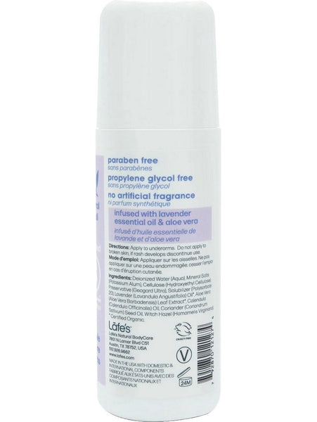 Lafe's Natural BodyCare, Lafe's Roll-On Deodorant Lavender + Aloe, 3 oz
