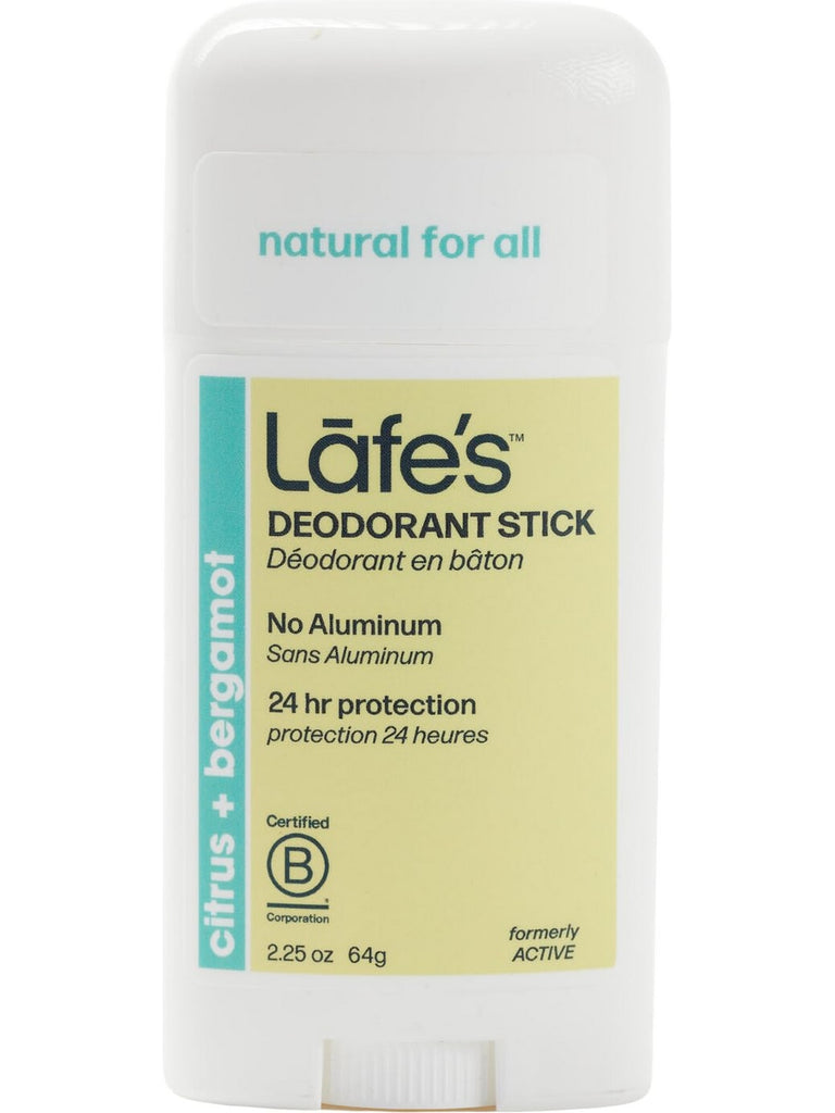 Lafe's Natural BodyCare, Lafe's Twist Stick Deodorant Citrus + Bergamot, 2.5 oz