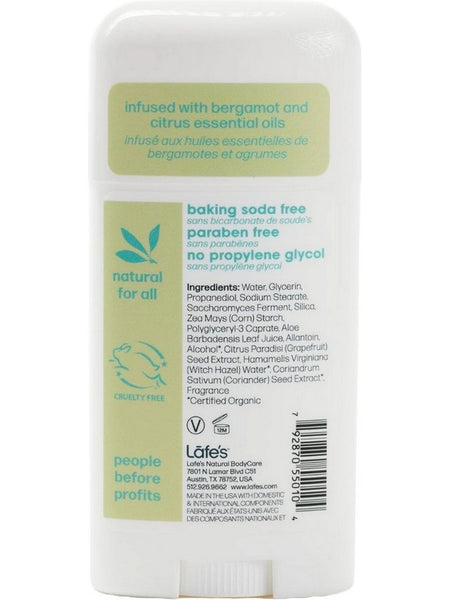 Lafe's Natural BodyCare, Lafe's Twist Stick Deodorant Citrus + Bergamot, 2.5 oz