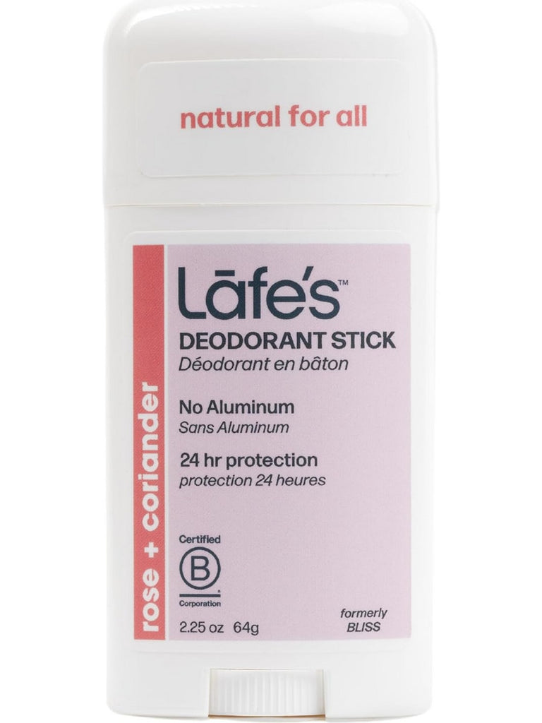 Lafe's Natural BodyCare, Lafe's Twist Stick Deodorant Rose + Coriander, 2.5 oz
