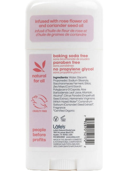 Lafe's Natural BodyCare, Lafe's Twist Stick Deodorant Rose + Coriander, 2.5 oz