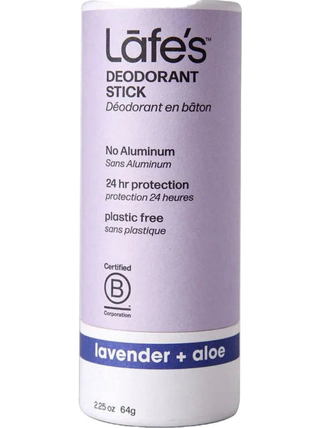 Lafe's Natural BodyCare, Lafe's Plastic-Free Stick Lavender+Aloe, 2.25 oz