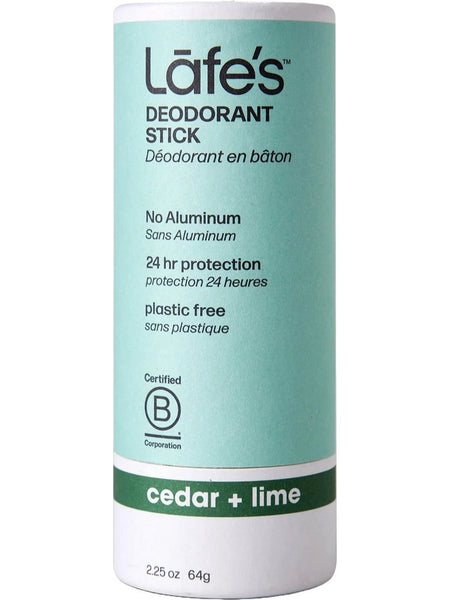 Lafe's Natural BodyCare, Lafe's Plastic-Free Stick Cedar+Lime, 2.25 oz