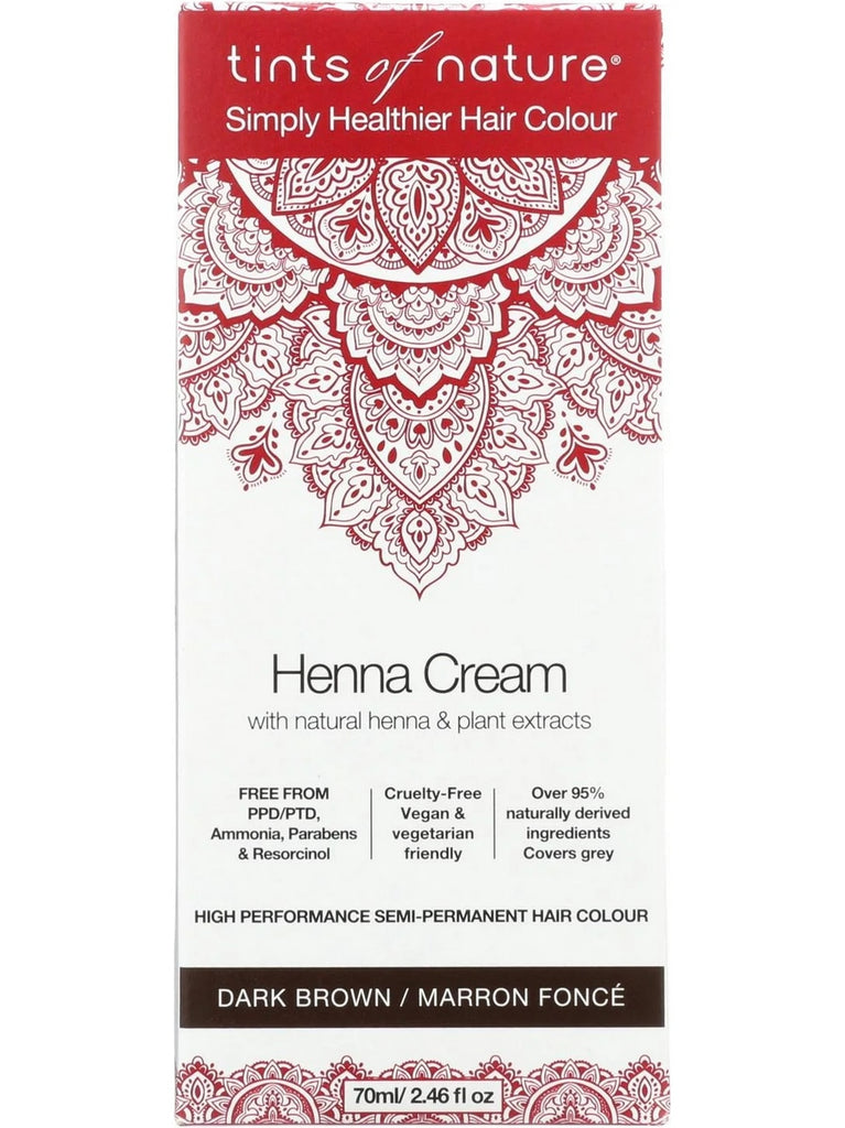 ** 12 PACK ** Tints of Nature, Henna Cream, High Performance Semi-Permanent Hair Colour, Dark Brown, 2.46 fl oz
