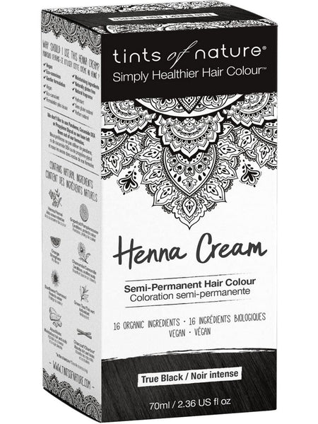 ** 12 PACK ** Tints of Nature, Henna Cream, Semi-Permanent Hair Colour, True Black, 2.36 US fl oz