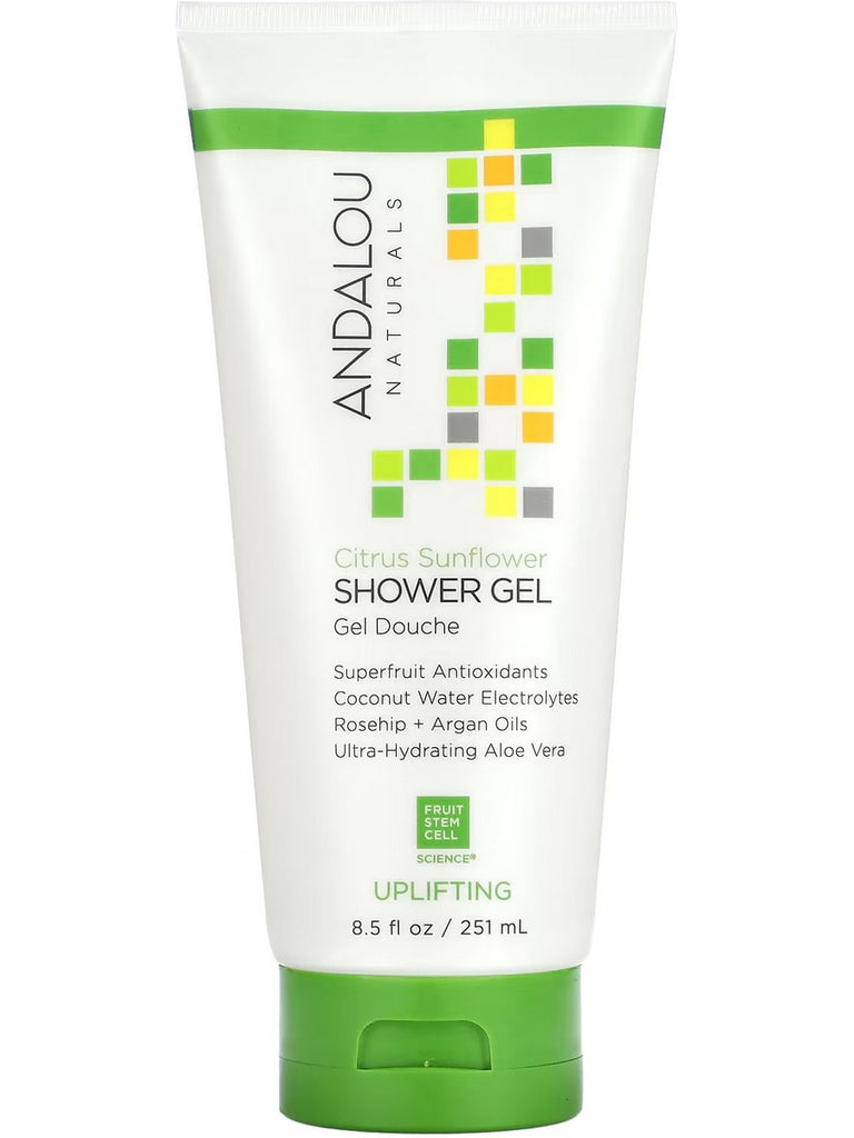 Andalou Naturals, Uplifting Citrus Sunflower Shower Gel, 8.5 fl oz