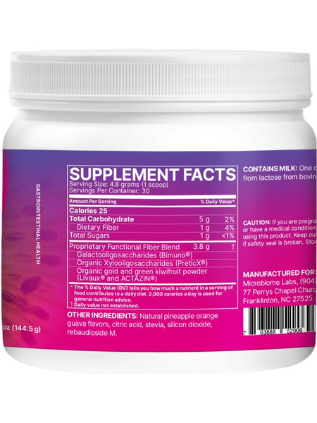 Microbiome Labs, MegaPre, Precision Prebiotic, Pineapple Orange Guava, 5.1 oz