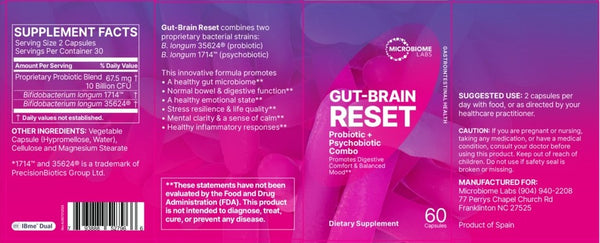 Microbiome Labs, Gut-Brain Reset, 60 Capsules