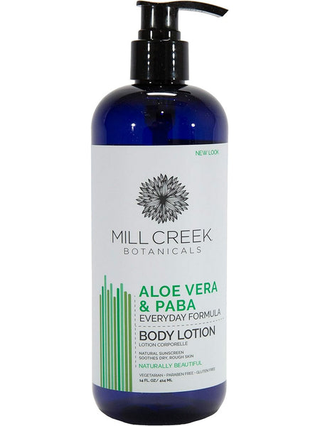 Mill Creek Botanicals, Aloe Vera & PABA Body Lotion, 14 fl oz