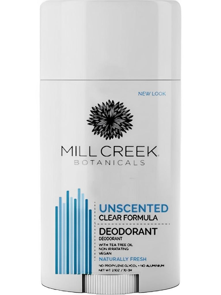 Mill Creek Botanicals, Unscented Stick Deodorant, 2.5 oz