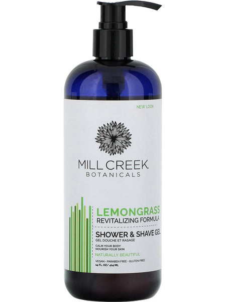 Mill Creek Botanicals, Lemongrass Shower & Shave Gel, 14 fl oz