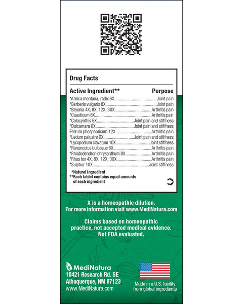 MediNatura, BHI, Arthritis, 100 Tablets