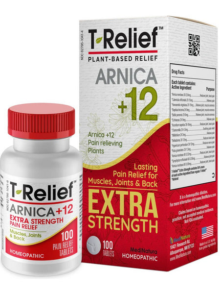 MediNatura, T-Relief Extra Strength Pain Relief, 100 Tablets