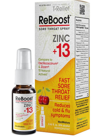 MediNatura, ReBoost Throat Spray, Cherry, 0.68 fl oz