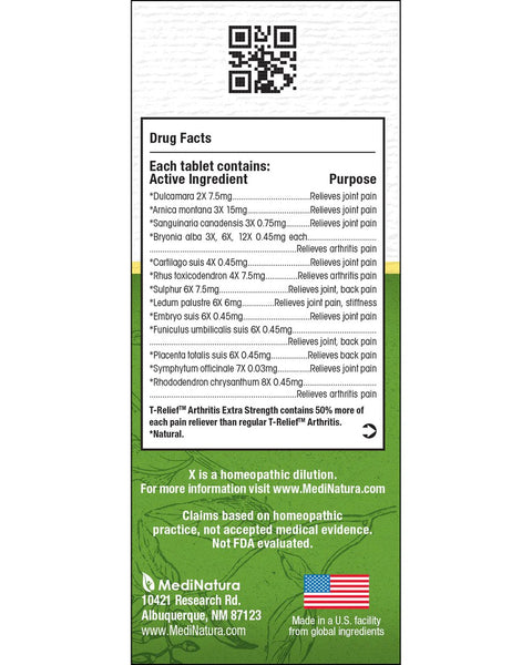 MediNatura, T-Relief Arthritis, 100 Tablets
