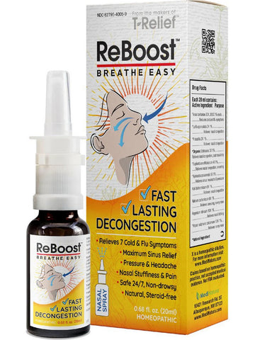 MediNatura, ReBoost Decongestion, Nasal Spray, 0.68 fl oz