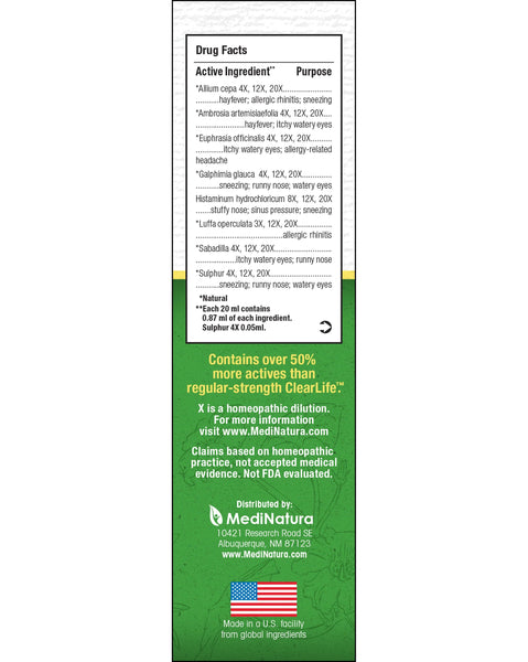 MediNatura, ClearLife Allergy Nasal Spray, Extra Strength, 0.68 fl oz