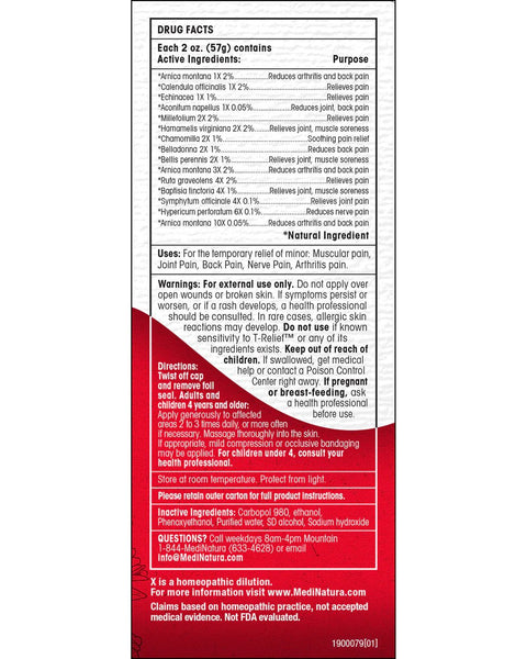 MediNatura, T-Relief Pain Gel, 2 oz