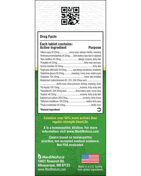 MediNatura, ClearLife, Extra Strength, 60 Tablets