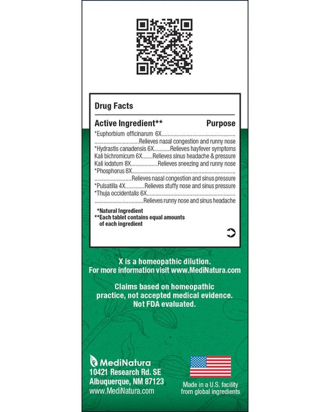 MediNatura, BHI, Sinus, 100 Tablets