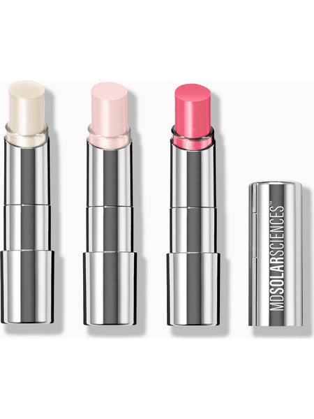 MDSolarSciences, Hydrating Sheer Lip Balm Trio SPF 30 Neutrals (Dream, Crystal, Shimmer), 3x 0.15 oz