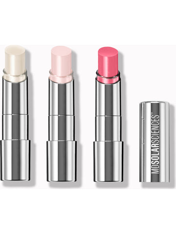 MDSolarSciences, Hydrating Sheer Lip Balm Trio SPF 30 Neutrals (Dream, Crystal, Shimmer), 3x 0.15 oz