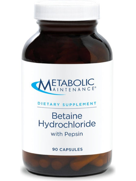 Metabolic Maintenance, Betaine Hydrochloride with Pepsin, 90 capsules